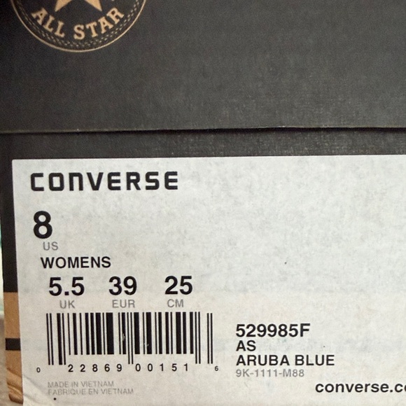 Converse Women's Aqua Canvas Sneakers - Picture 2 of 4